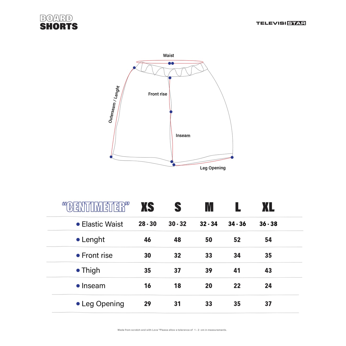 TVSTAR SHORT - WHITE/BLACK