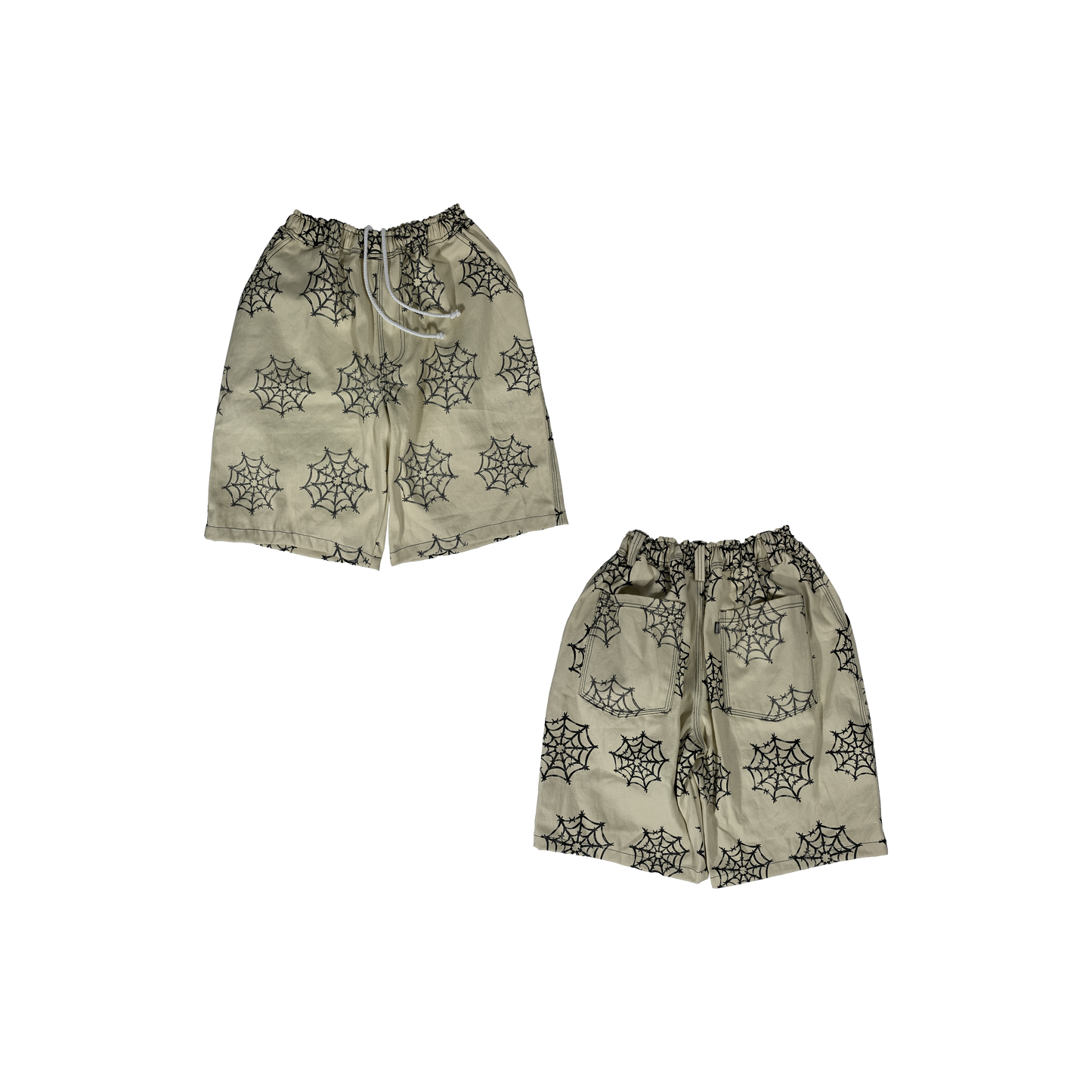 WEB DENIM SHORT - BEIGE