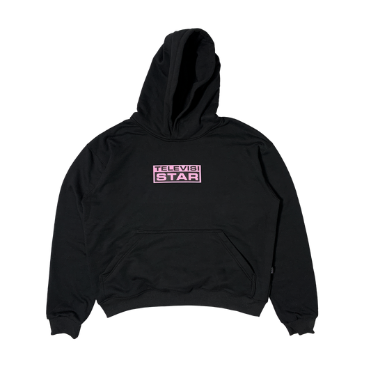 FUCHSIA LOGOBOX HOODIE - BLACK