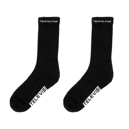 TVSTAR CREW SOCKS - BLACK