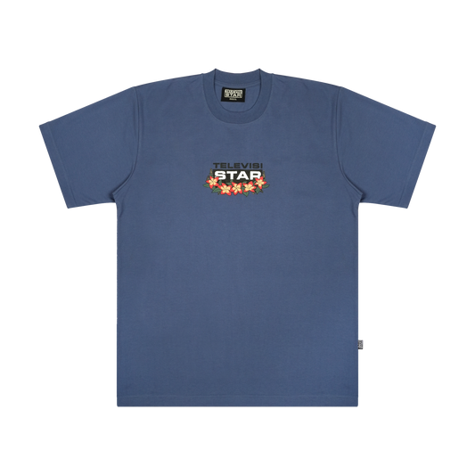 ISLAND BLOOM TEE - BLUE