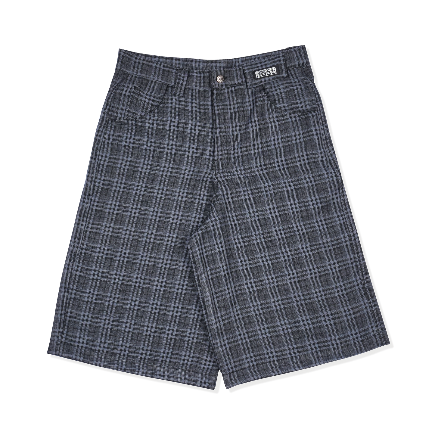 PLAID BAGGY SHORT - GREY