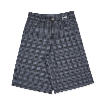 PLAID BAGGY SHORT - GREY