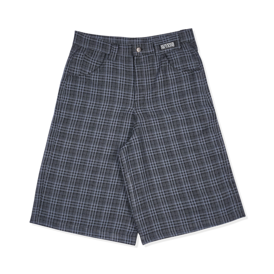PLAID BAGGY SHORT - GREY