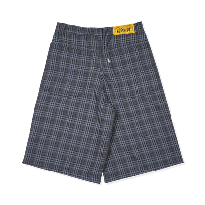 PLAID BAGGY SHORT - GREY