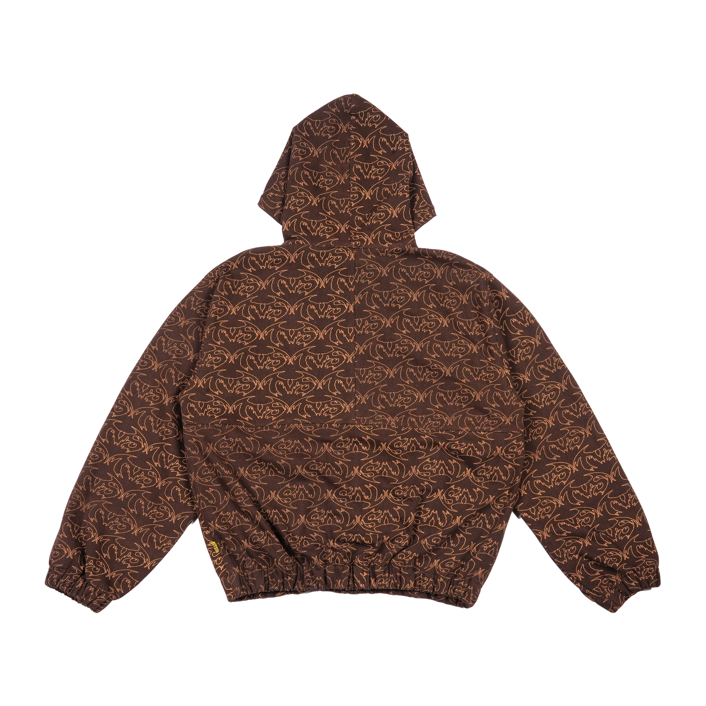 VAMP FULL PRINT DENIM JACKET - BROWN