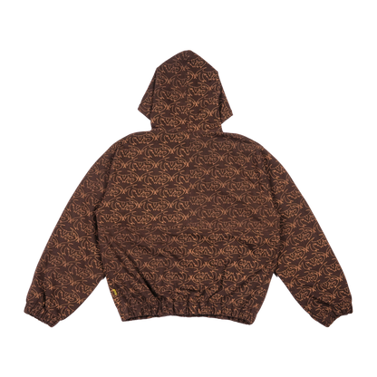 VAMP FULL PRINT DENIM JACKET - BROWN