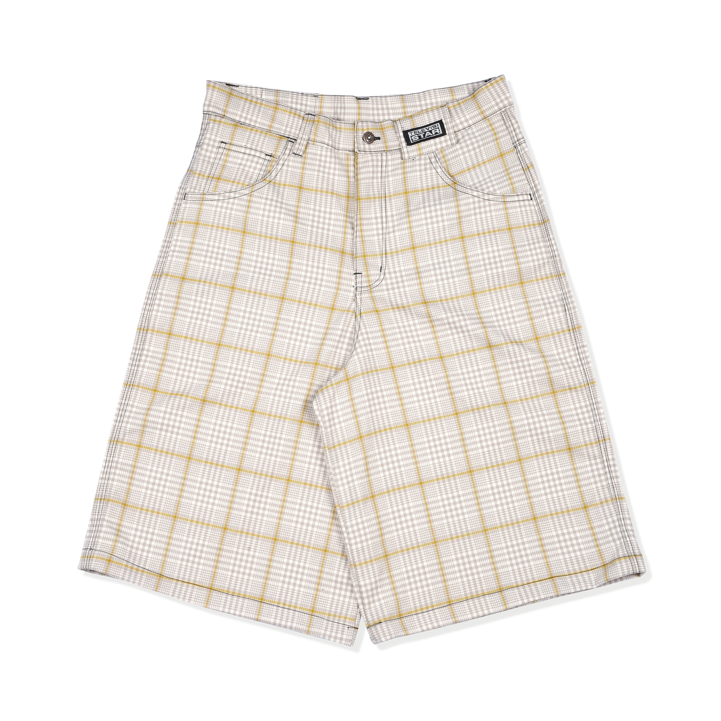 PLAID BAGGY SHORT - BEIGE