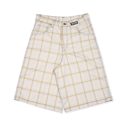 PLAID BAGGY SHORT - BEIGE