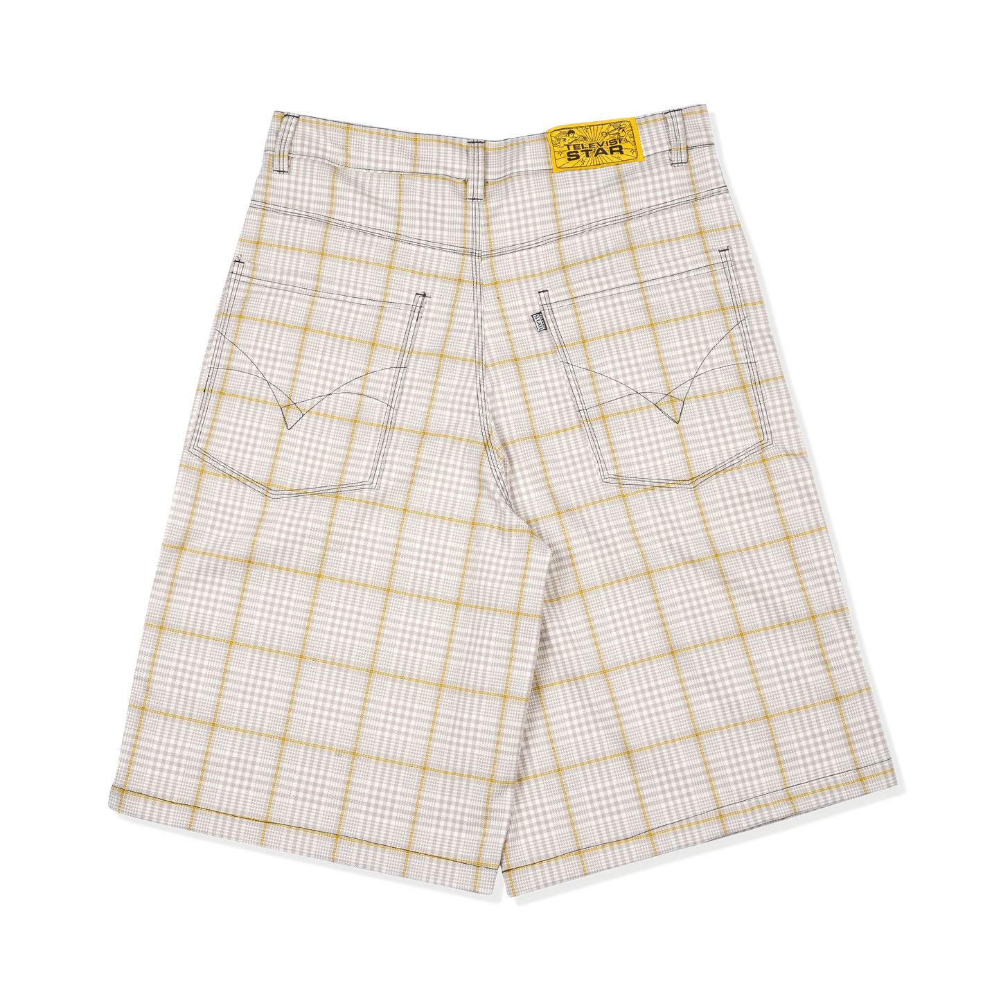 PLAID BAGGY SHORT - BEIGE