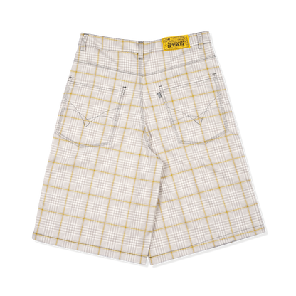 PLAID BAGGY SHORT - BEIGE