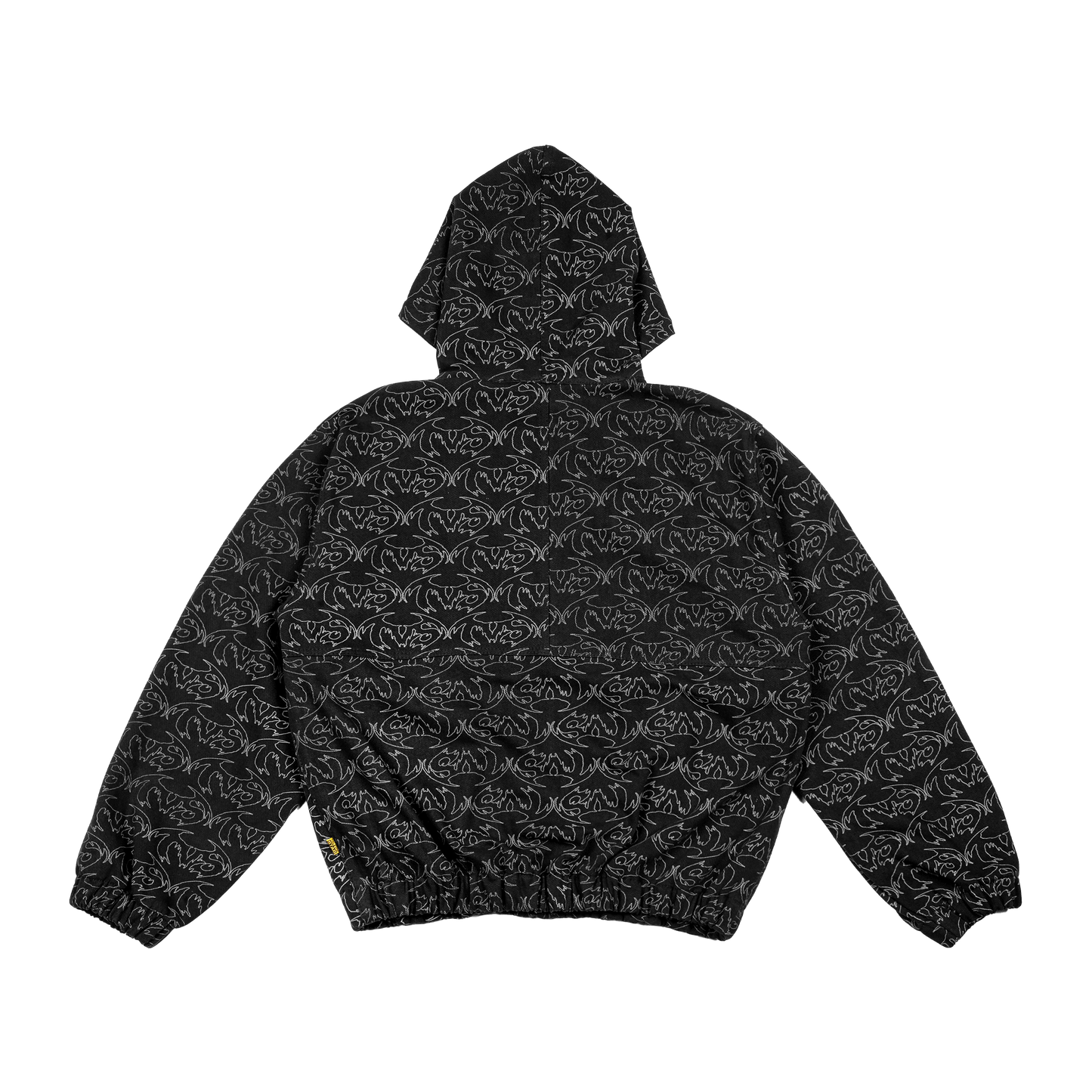 VAMP FULL PRINT DENIM JACKET - BLACK