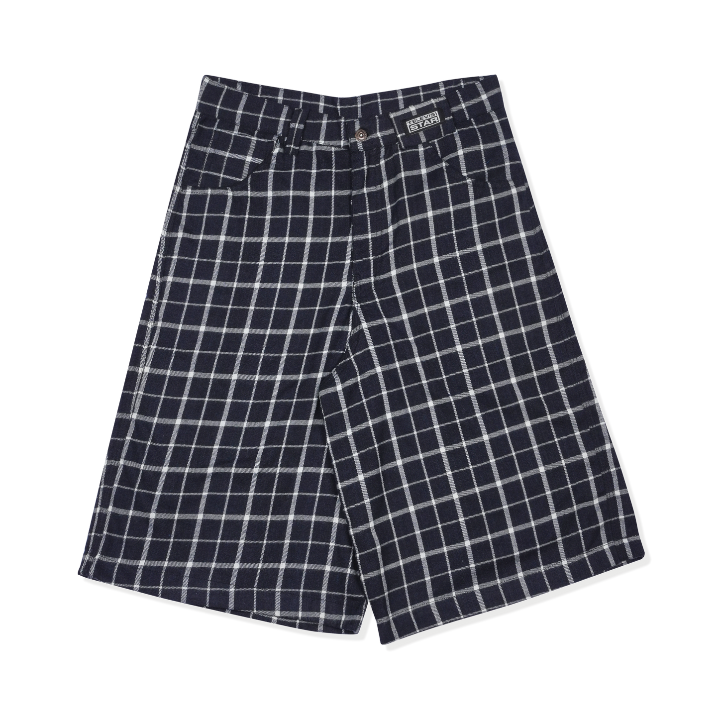 PLAID BAGGY SHORT - BLUE