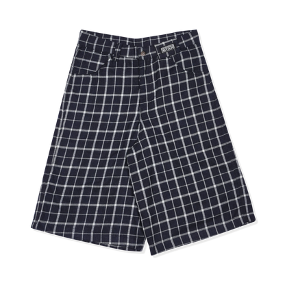 PLAID BAGGY SHORT - BLUE
