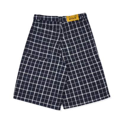 PLAID BAGGY SHORT - BLUE