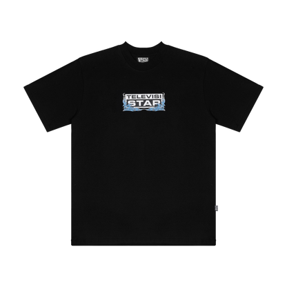 BLUE FLAME TEE - BLACK