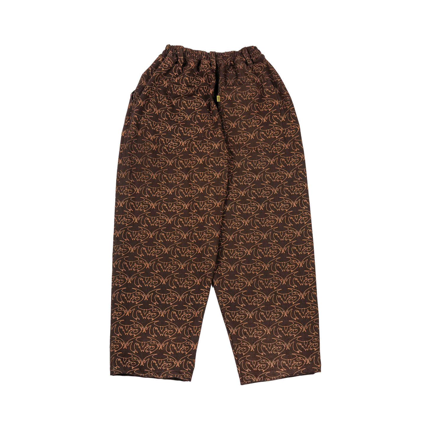 VAMP FULL PRINT DENIM PANT - BROWN