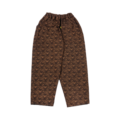 VAMP FULL PRINT DENIM PANT - BROWN