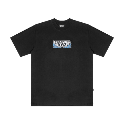 BLUE FLAME TEE - CHARCOAL