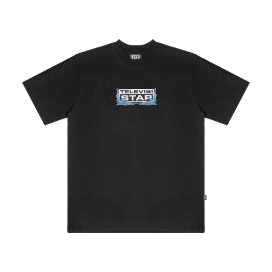 BLUE FLAME TEE - CHARCOAL