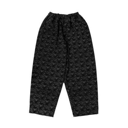 VAMP FULL PRINT DENIM PANT - BLACK