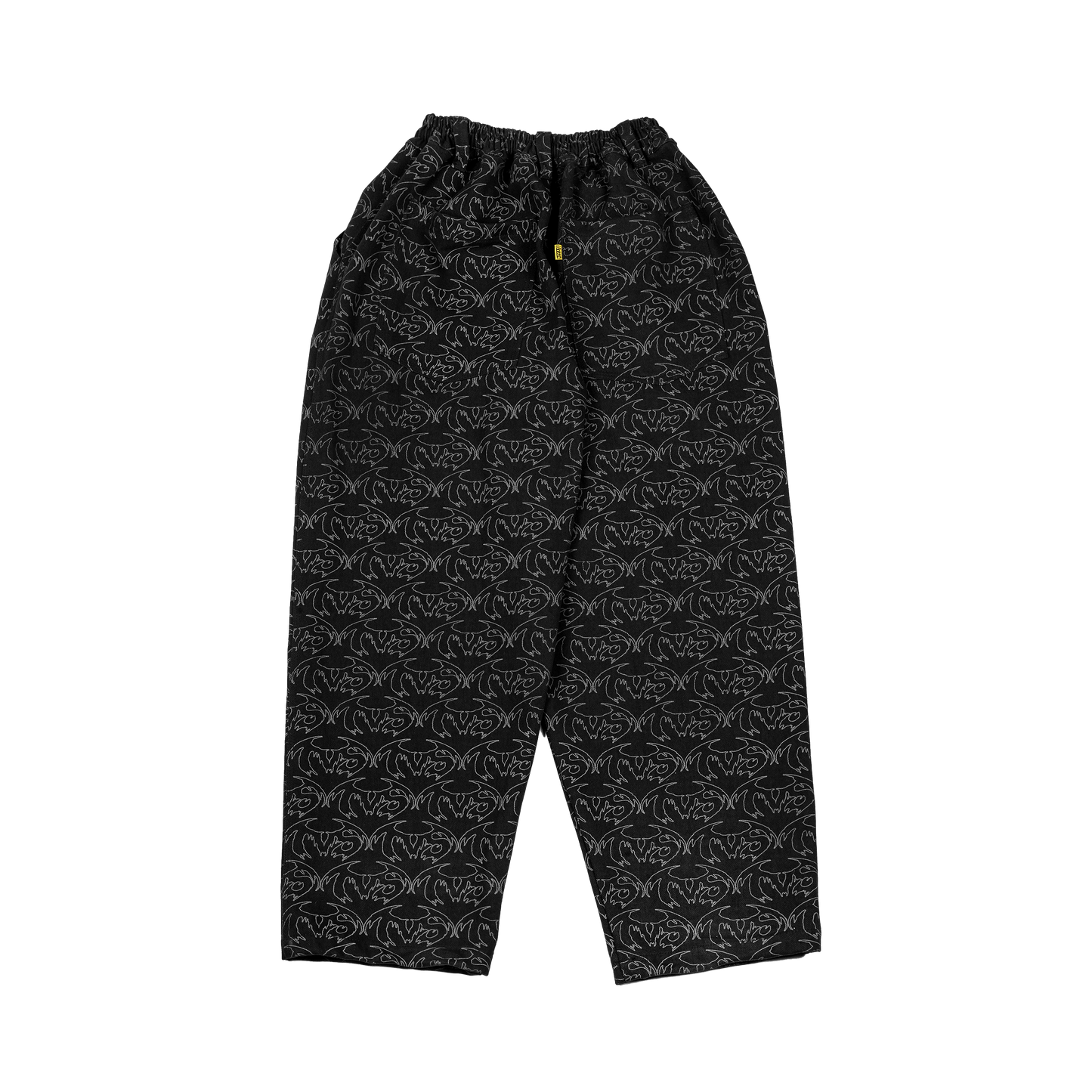 VAMP FULL PRINT DENIM PANT - BLACK