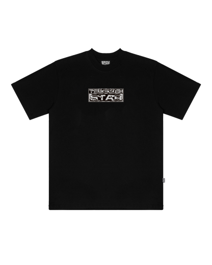 DISTORTED LOGO BOX TEE - BLACK