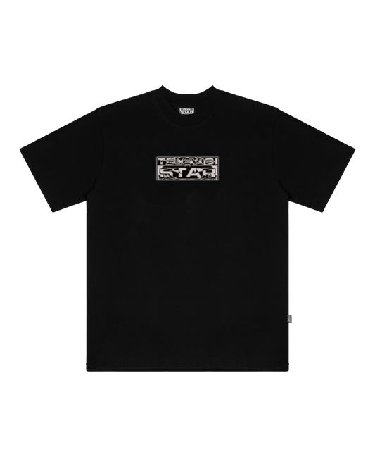 DISTORTED LOGO BOX TEE - BLACK