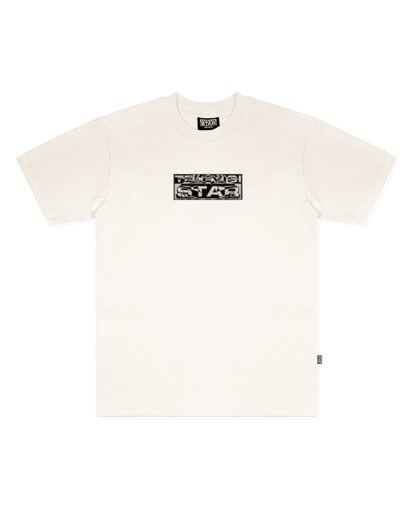 DISTORTED LOGO BOX TEE - WHITE