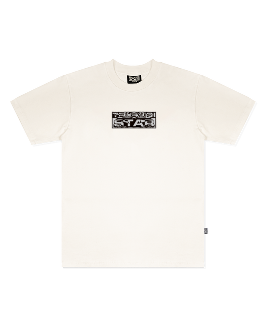DISTORTED LOGO BOX TEE - WHITE