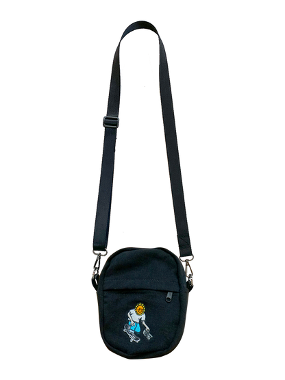 DENIM SLING BAG - BLACK