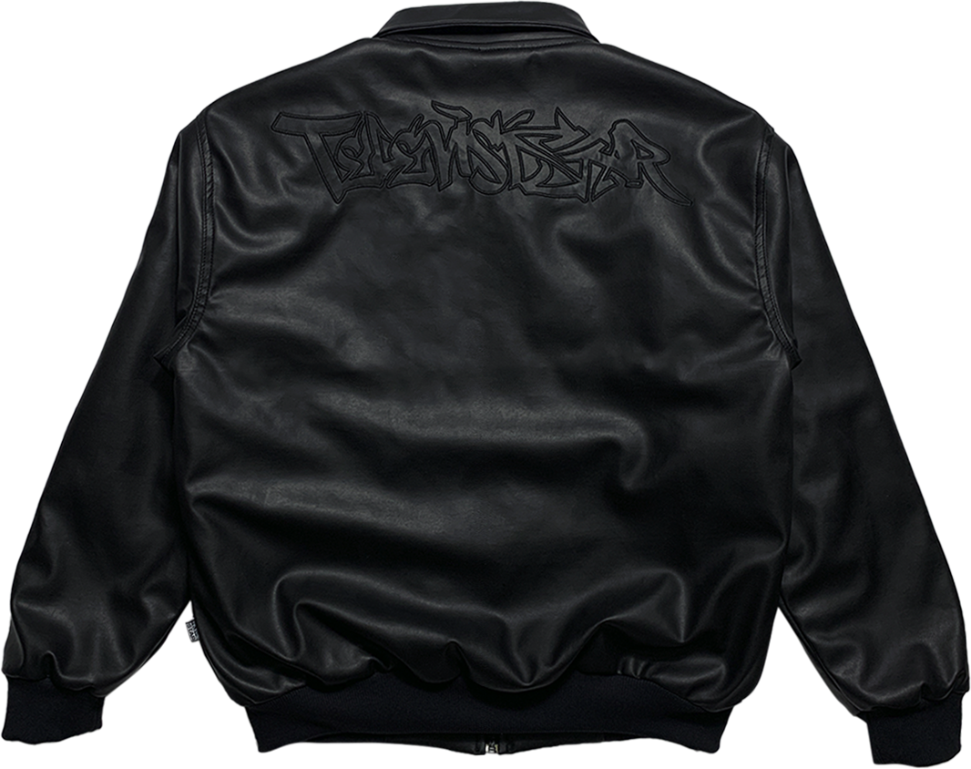 TAGG LEATHER WORK JACKET - BLACK