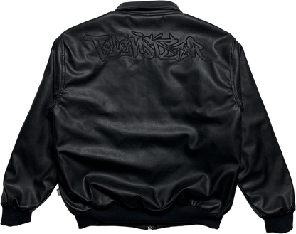 TAGG LEATHER WORK JACKET - BLACK