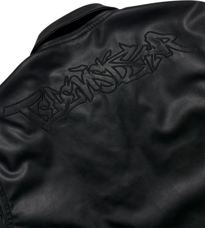 TAGG LEATHER WORK JACKET - BLACK