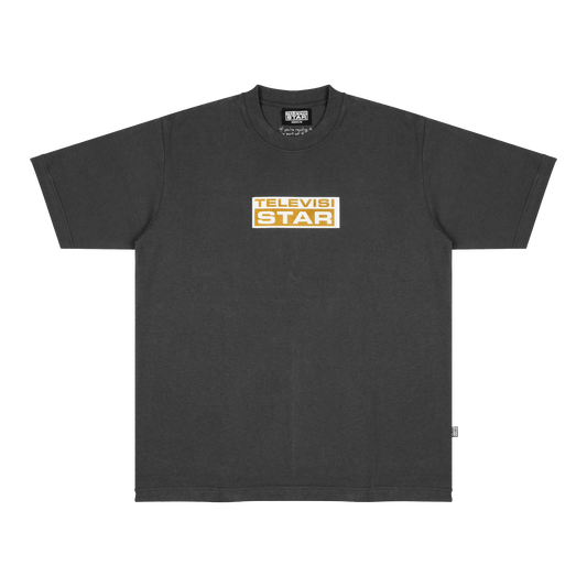 GOLD LOGO BOX TEE - CHARCOAL