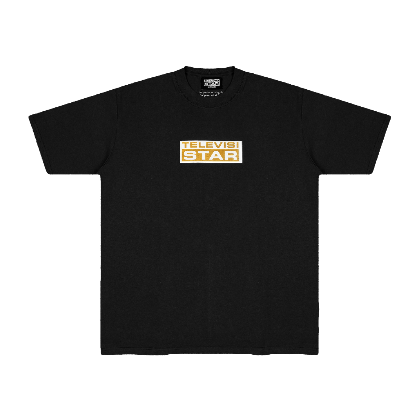 GOLD LOGO BOX TEE - BLACK
