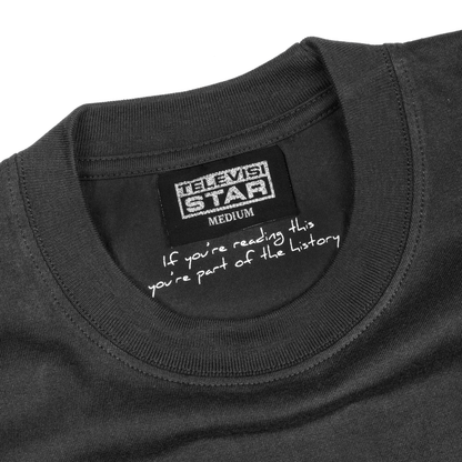 GOLD LOGO BOX TEE - CHARCOAL